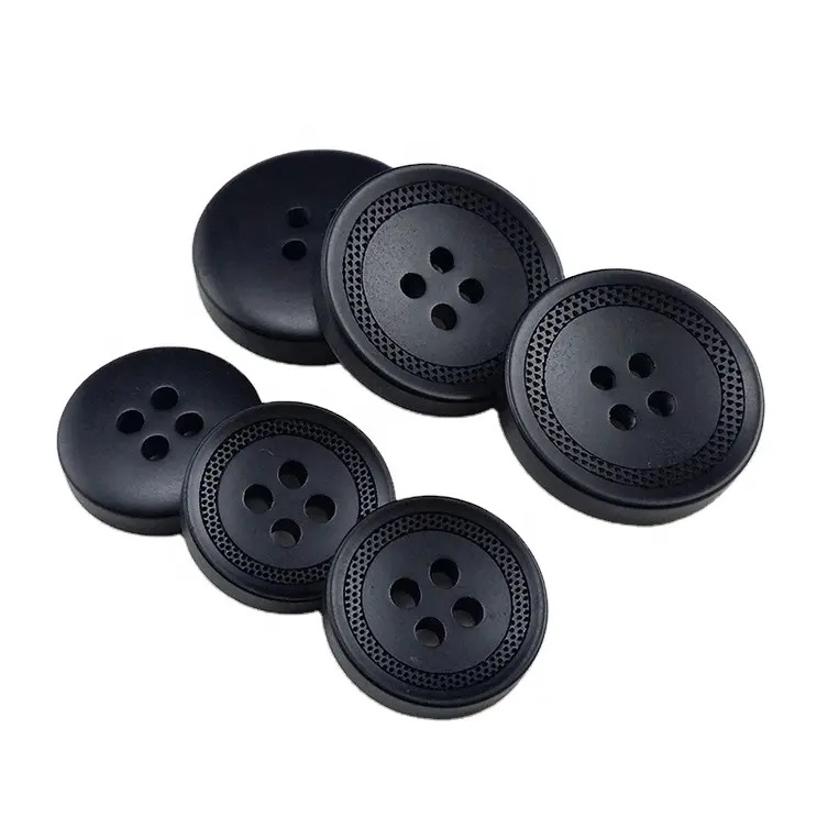 Boutons en plastics noirs, lot de 10 Boutons