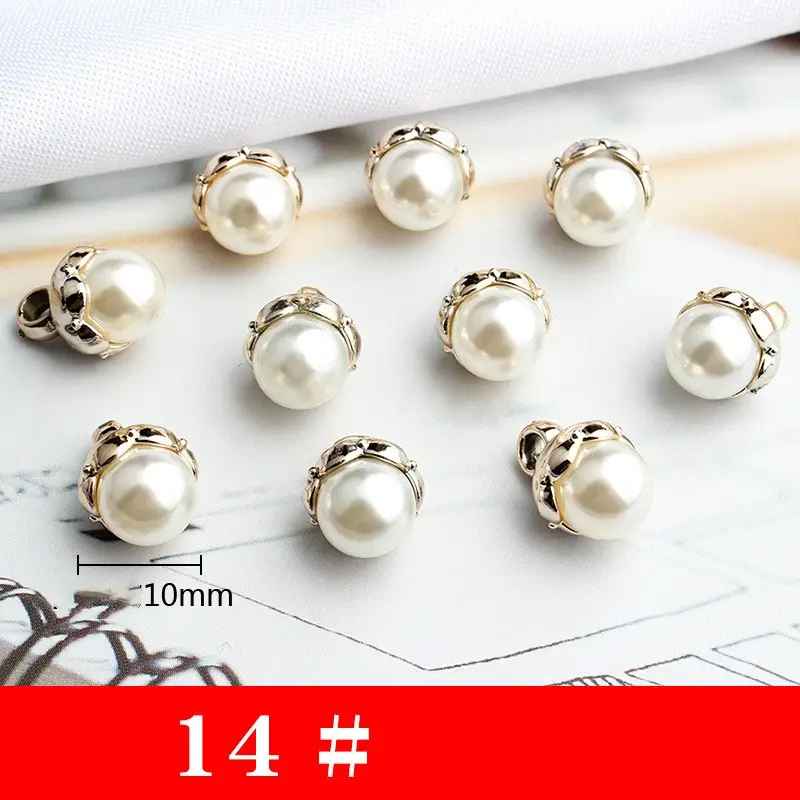 Lot de 100 boutons de résine de perle, model14, en plastique de polyester, 10mm