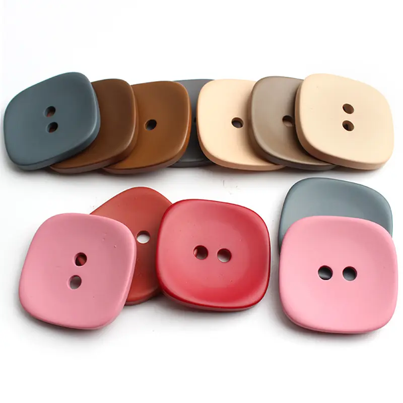 Lot de 100 Boutons de couture de résine plastique, rond carré