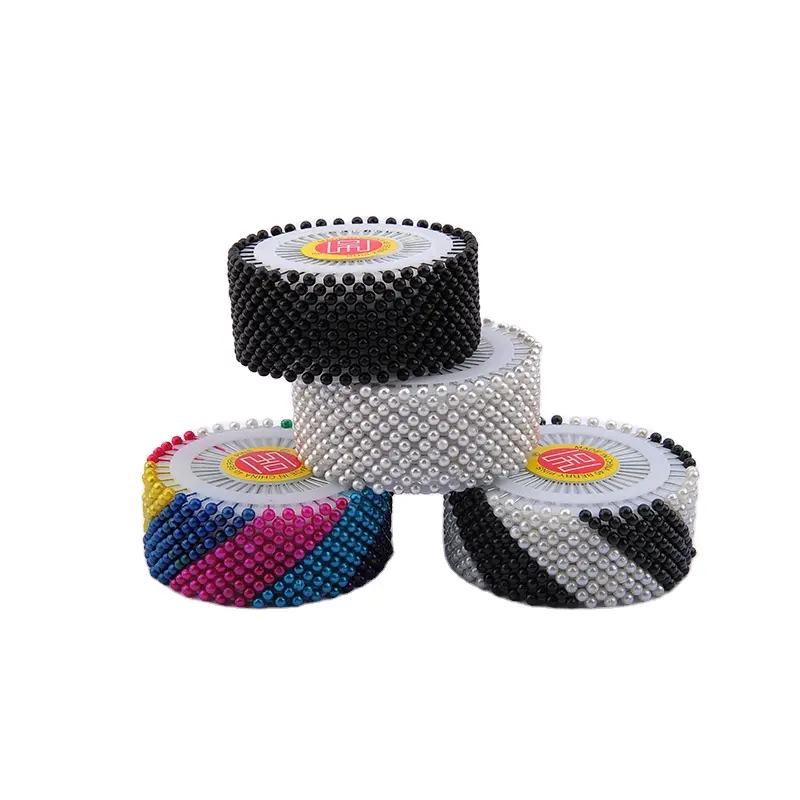 Lot de 4 rouleaux, 480 pièces/rouleau d’épingle à coudre, tête de perle ronde
