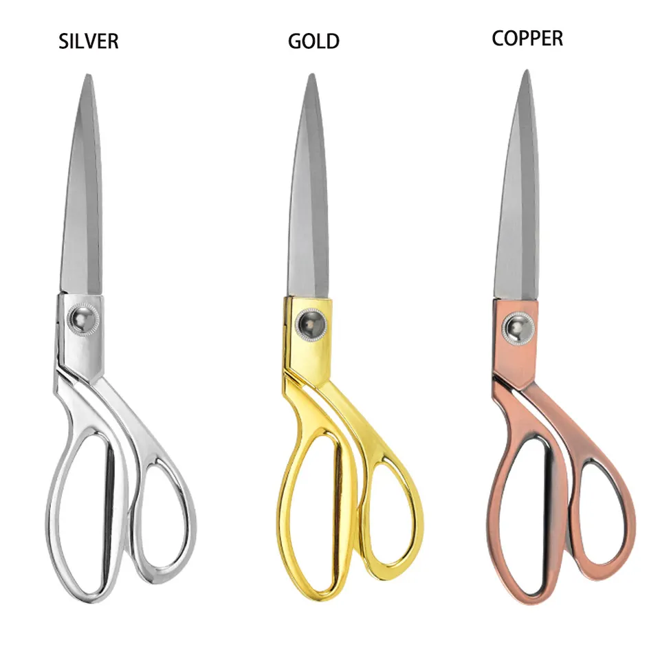Lot de Ciseaux de couture professionnels en acier inoxydable, 3 Couleurs