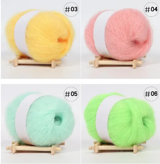 Lot de 4 Rouleaux de Fil à tricoter, laine mélangé