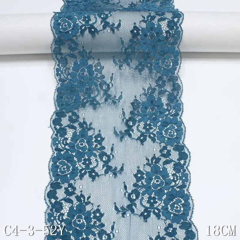5 Mètres de tissu en dentelle florale de nylon, non extensible 18 cm