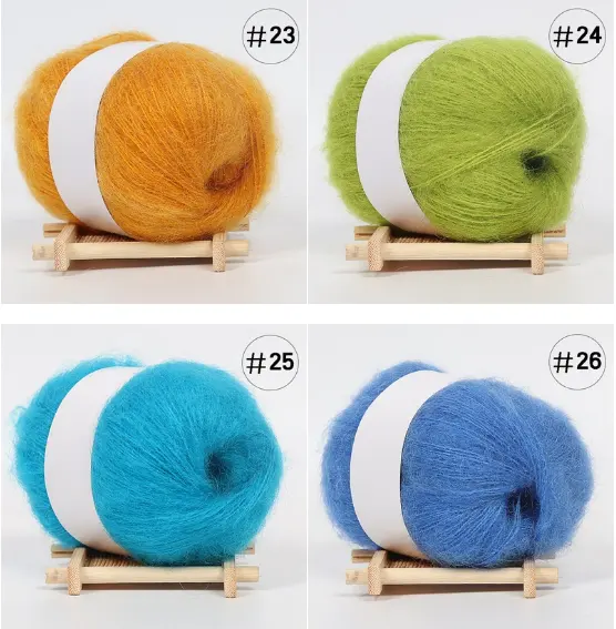 Lot de 4 Rouleaux de Fil à tricoter, laine mélangé