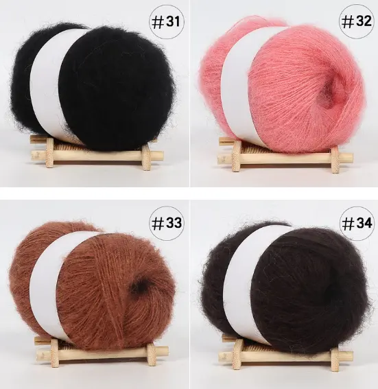 Lot de 4 Rouleaux de Fil à tricoter, laine mélangé