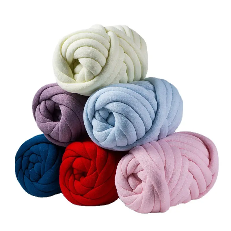 Lot de 6 rouleaux de Fils Végétaliens Coton Chenille Tube Épais en laine
